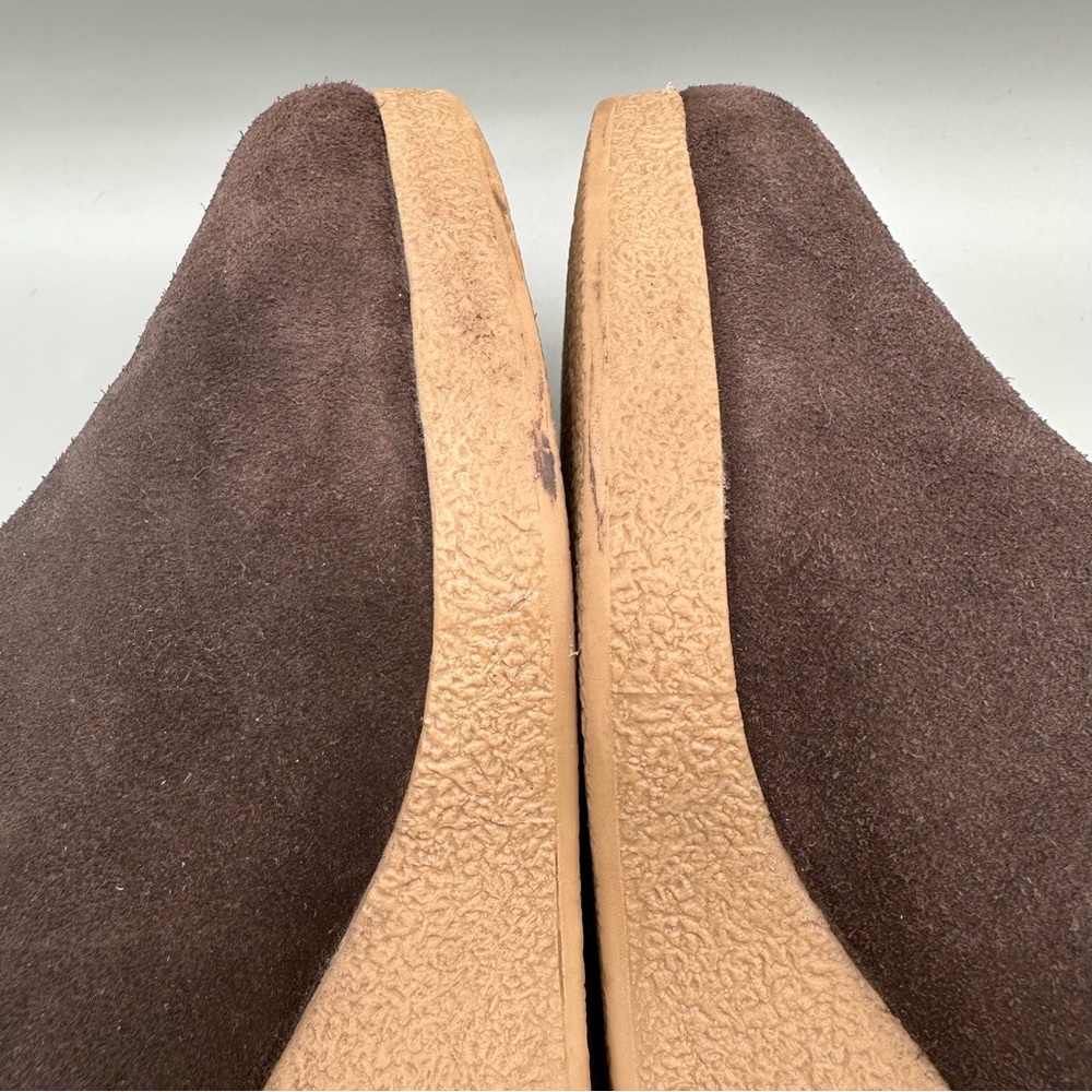 Talbots Brown Suede Leather Ankle Boots Wedge Heel Women Sz 9 Chukka - Picture 7 of 10